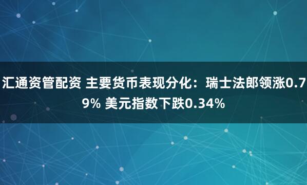 汇通资管配资 主要货币表现分化：瑞士法郎领涨0.79% 美元指数下跌0.34%